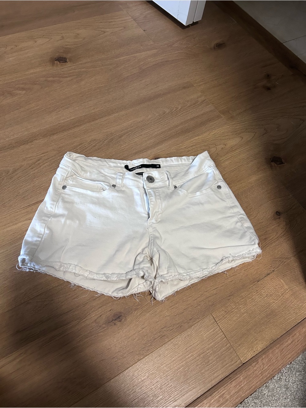 Women's White Denim Cutoff Shorts